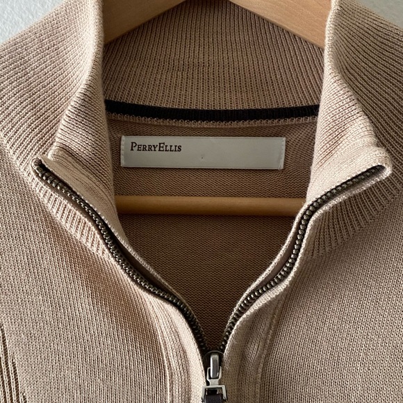 Perry Ellis Zip Up Cardigan - Picture 2 of 5